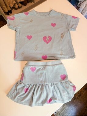 Chaser Bolt Hearts Short Sleeve Tee (5) and skort (4)